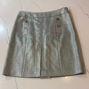 Brooks Brothers Shimmering Silver Mini Skirt